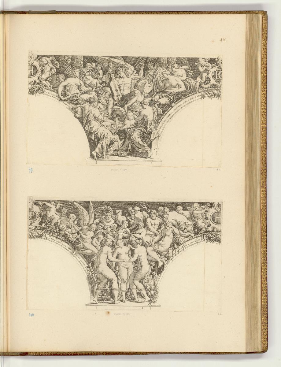 Druckgrafiken nach Francesco Primaticcio, Band I., Ausstattung des Salle de bal im Schloss Font…