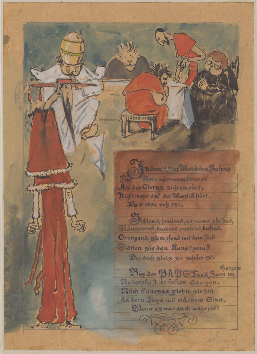 Maximilian Lenz, Canossa, Scherzgedicht, Inv. Nr.: 19419
