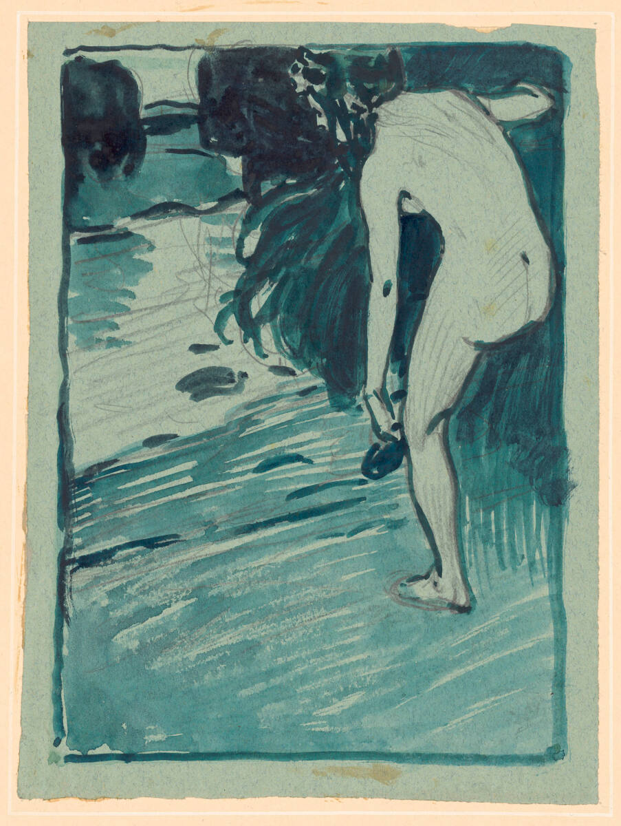 Weiblicher Akt am Wasser, Sigmund Walter Hampel