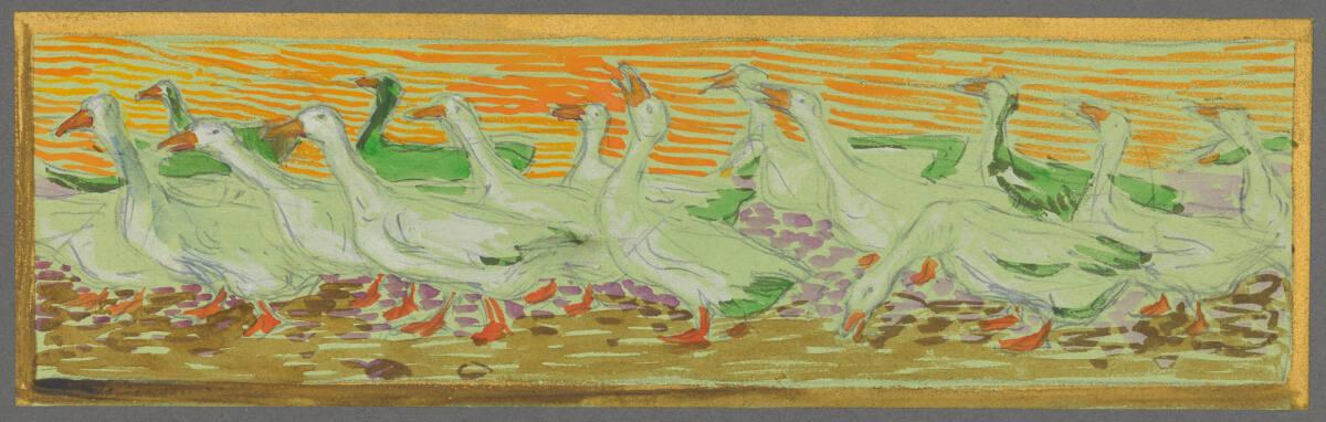 Rudolf Konopa, Fries mit Gänsen, Inv. Nr.: 19291