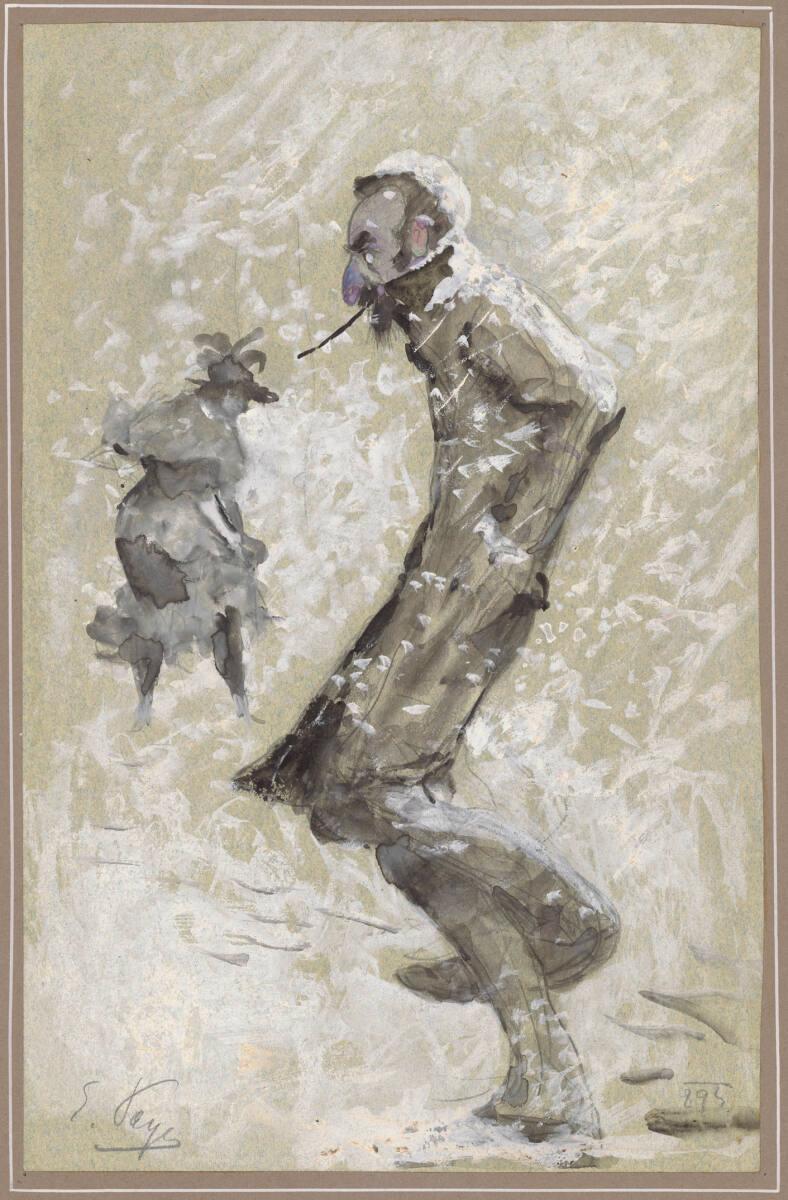 Ernst Payer, Winterliche Straßenszene, Inv. Nr.: 19534