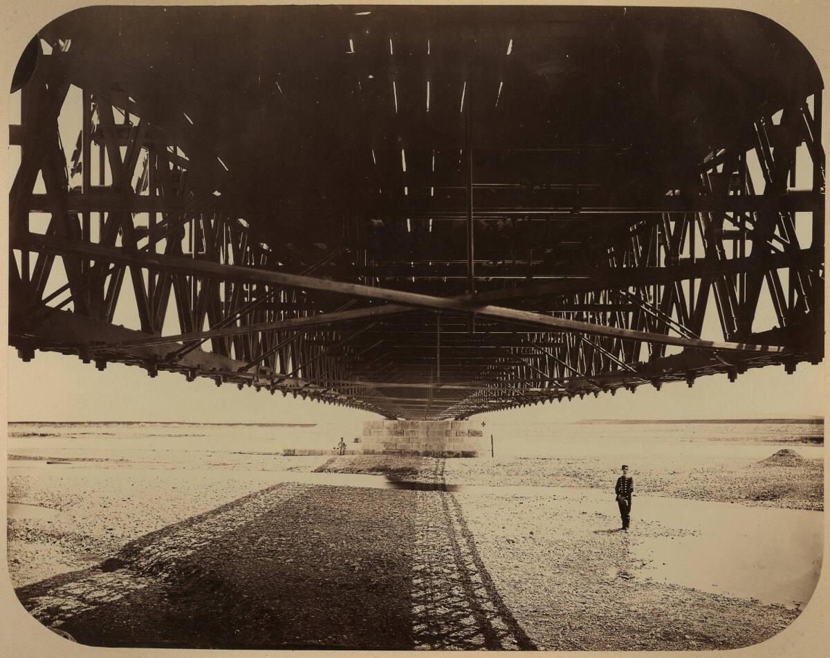 Adolf Schoon von Corbitzthal, Lemberg-Czernowitzer Eisenbahn: Brücke über den Pruth bei Lubkowc…