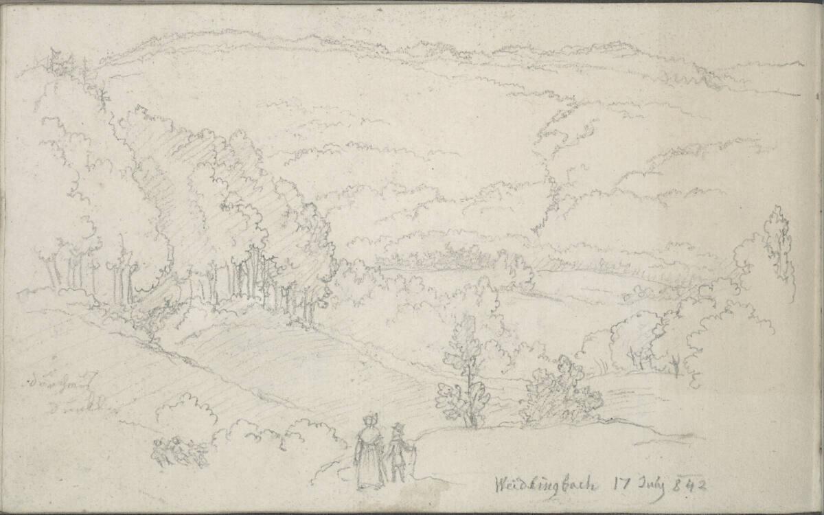 Blasius Höfel, Zwei Spaziergänger im Wienerwald, bei Weidlingbach, Inv. Nr.: 35116/106v