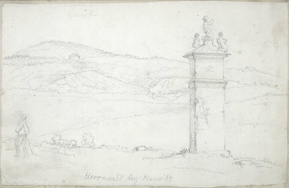 Blasius Höfel, Blick auf den "Herrnwald" bei Neustift, im Hintergrund der Himmel, Inv. Nr.: 351…