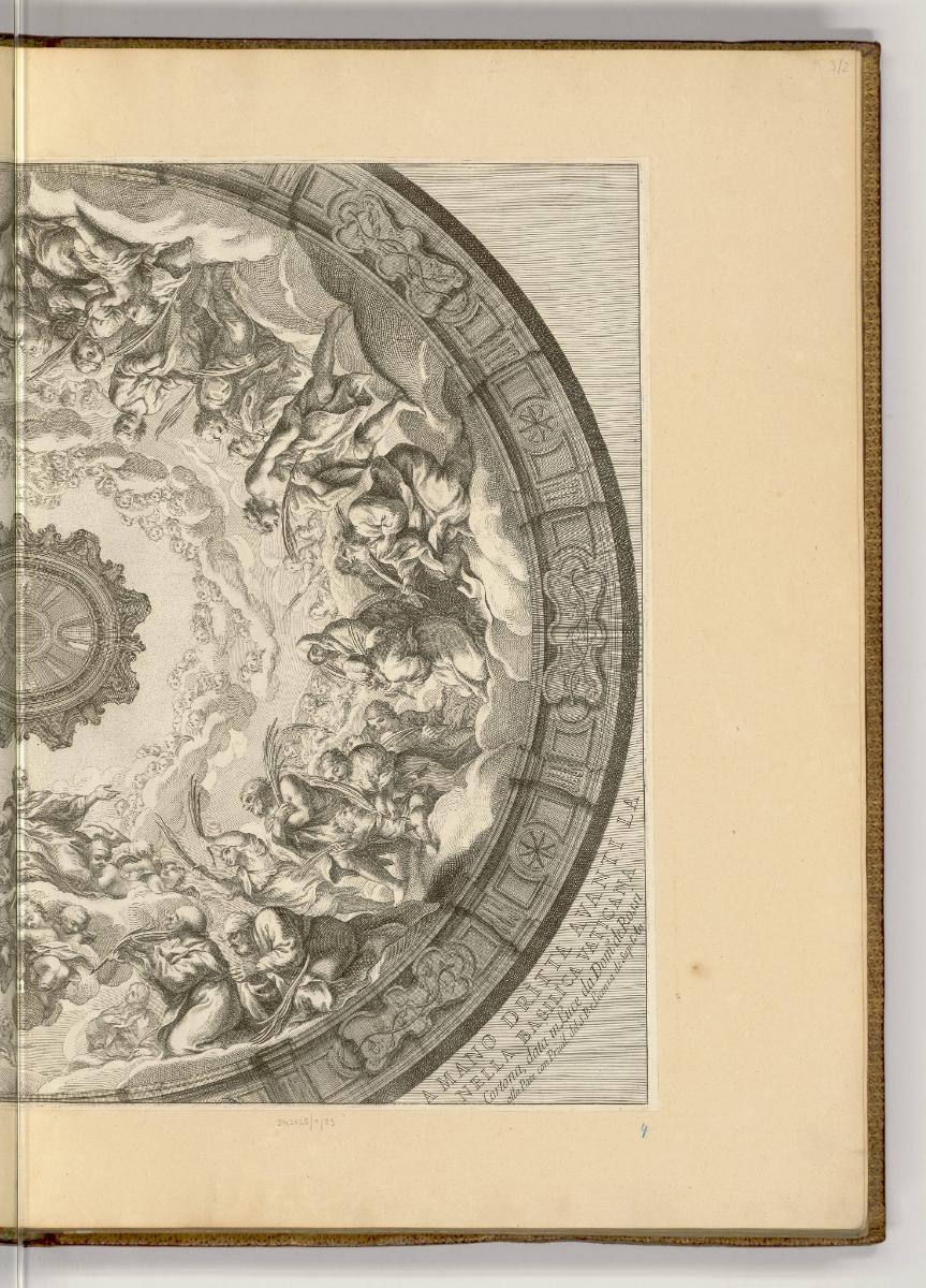 Druckgrafiken nach Pietro da Cortona und Ciro Ferri, Band I., Kuppelfresco in der Kapelle des H…