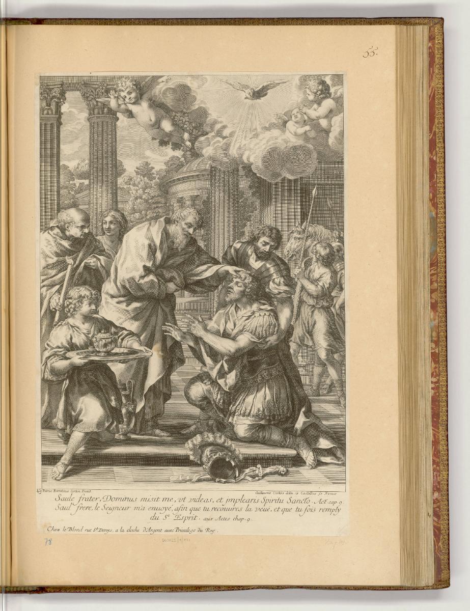 Druckgrafiken nach Pietro da Cortona und Ciro Ferri, Band I., Hananias heilt Saulus, Inv. Nr.: …