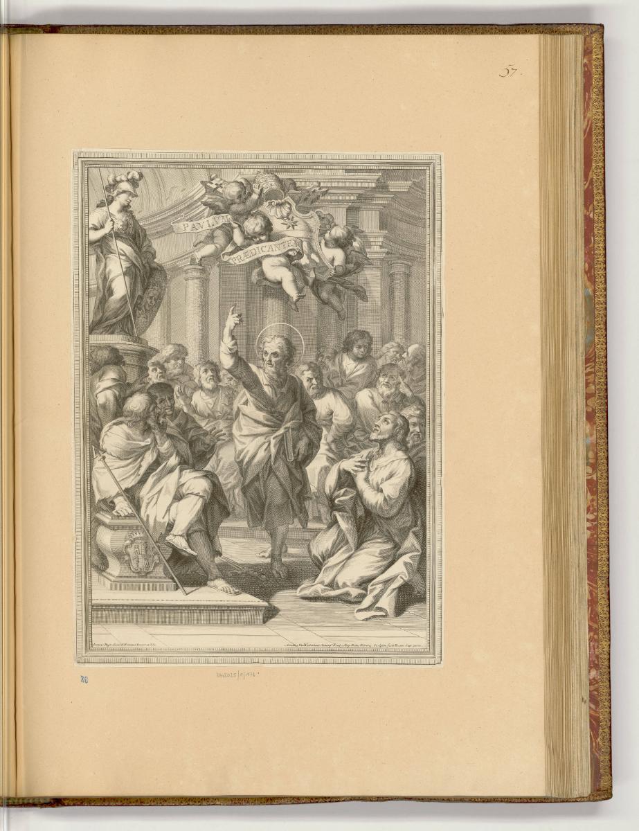 Druckgrafiken nach Pietro da Cortona und Ciro Ferri, Band I., Paulus predigt auf dem Areopag in…