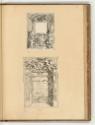 Druckgrafiken nach Pietro da Cortona und Ciro Ferri, Band II., Ädikularahmen mit Wappen und zwe…