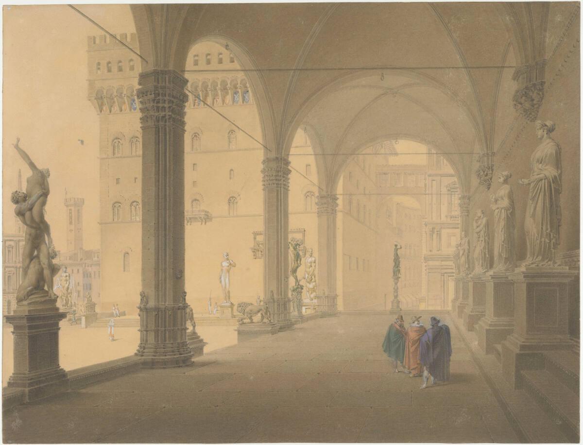 Matthäus Loder, Loggia dei Lanzi und Signoria in Florenz, Inv. Nr.: 25973