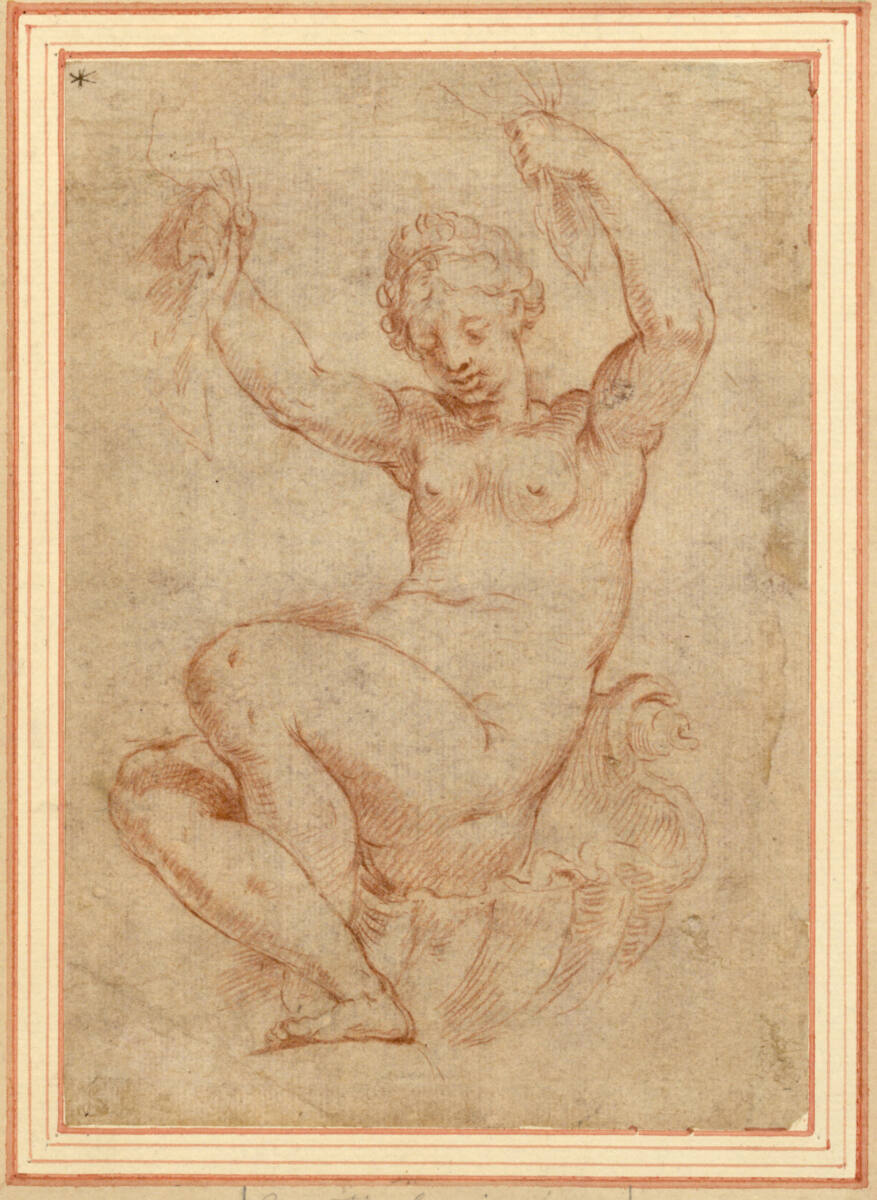 Venus oder Galatea in einer Muschel sitzend, Agostino Carracci