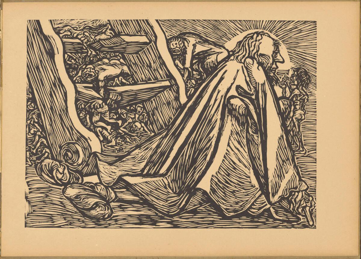 Ernst Barlach, Ernst Barlach - Die Wandlungen Gottes - Sieben Holzschnitte: Der göttliche Bettl…