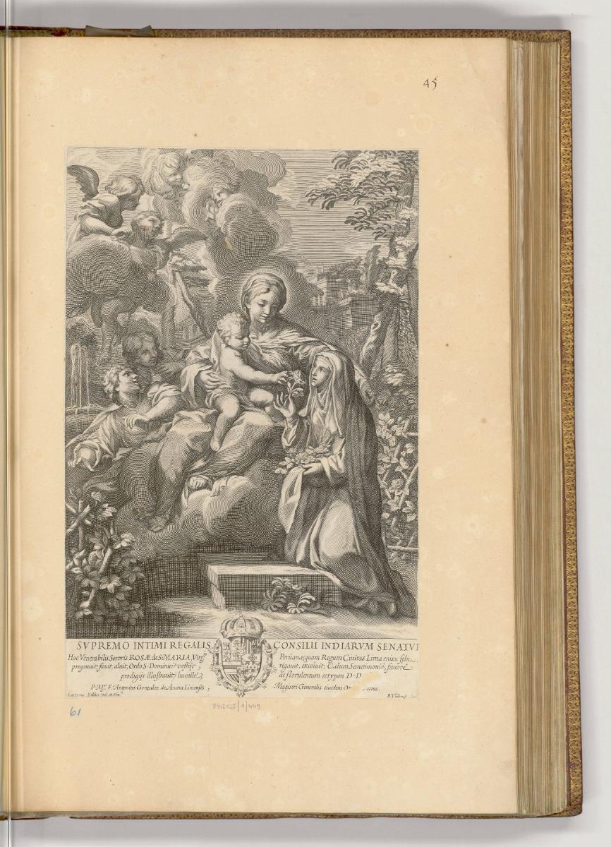 Druckgrafiken nach italienischen Werken des 16. und 17. Jahrhunderts, Maria mit Kind und Rosa v…