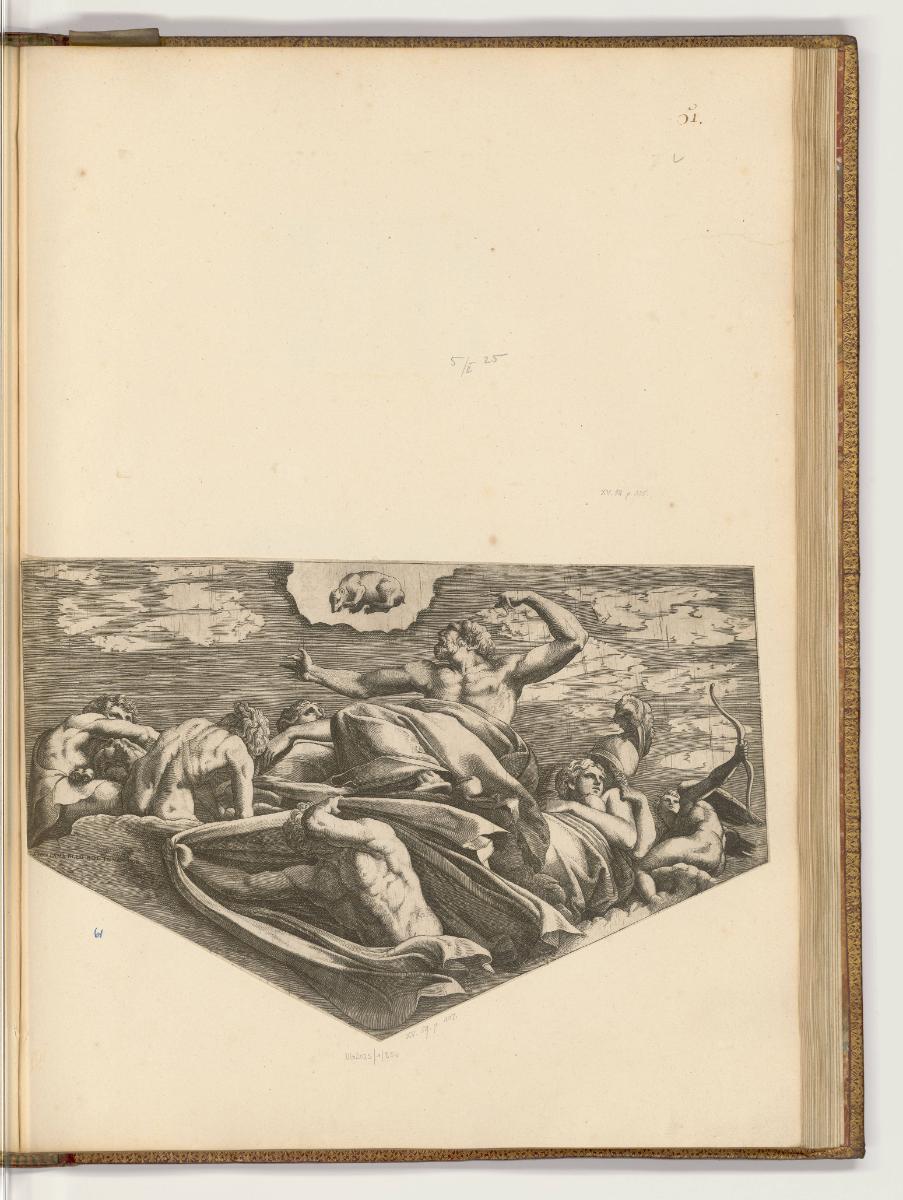 Druckgrafiken von Mantuaner Künstlern, Jupiter umgeben von mythologischen Figuren, Inv. Nr.: HB…