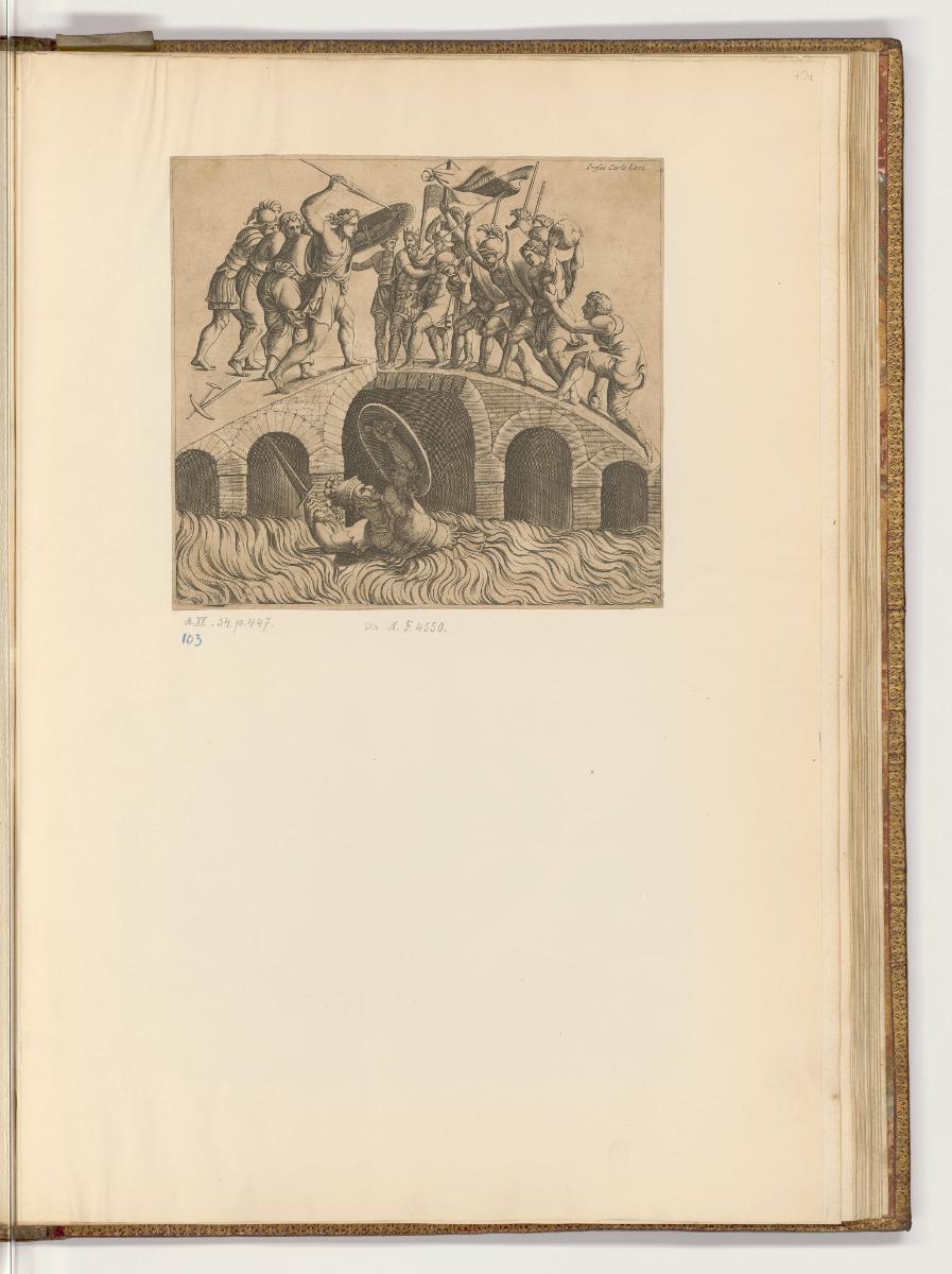 Druckgrafiken von Mantuaner Künstlern, Horatius Cocles entkommt den Etruskern, Inv. Nr.: HB18, …