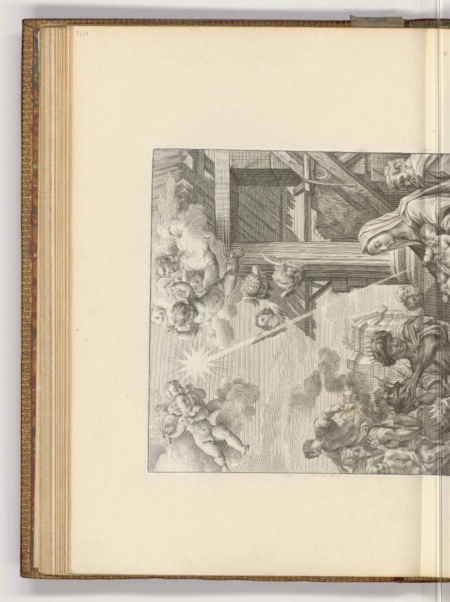 Druckgrafiken nach Carlo Maratta, Anbetung der Könige (oberer Teil), Inv. Nr.: HB17, HB17/28/1