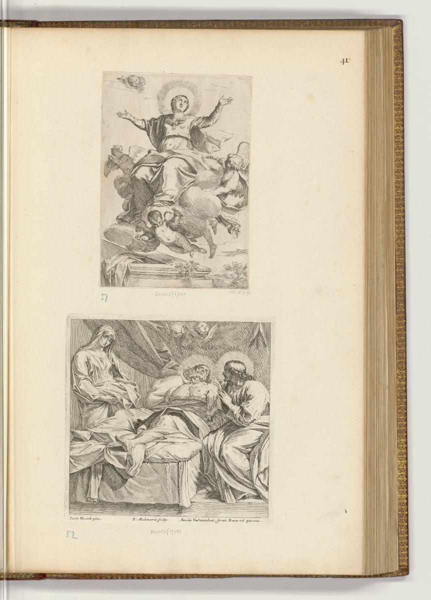 Druckgrafiken nach Carlo Maratta, Himmelfahrt Mariens; Tod des Joseph, Inv. Nr.: HB17, HB17/41