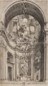 Französische Druckgrafiken des 17. und 18. Jahrhunderts, Innenansicht von Sant’Ignazio di Loyol…