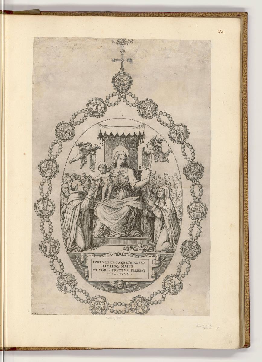 Kupferstiche von Nicolas Beatrizet, Rosenkranzmadonna, Inv. Nr.: HB19, HB19/20