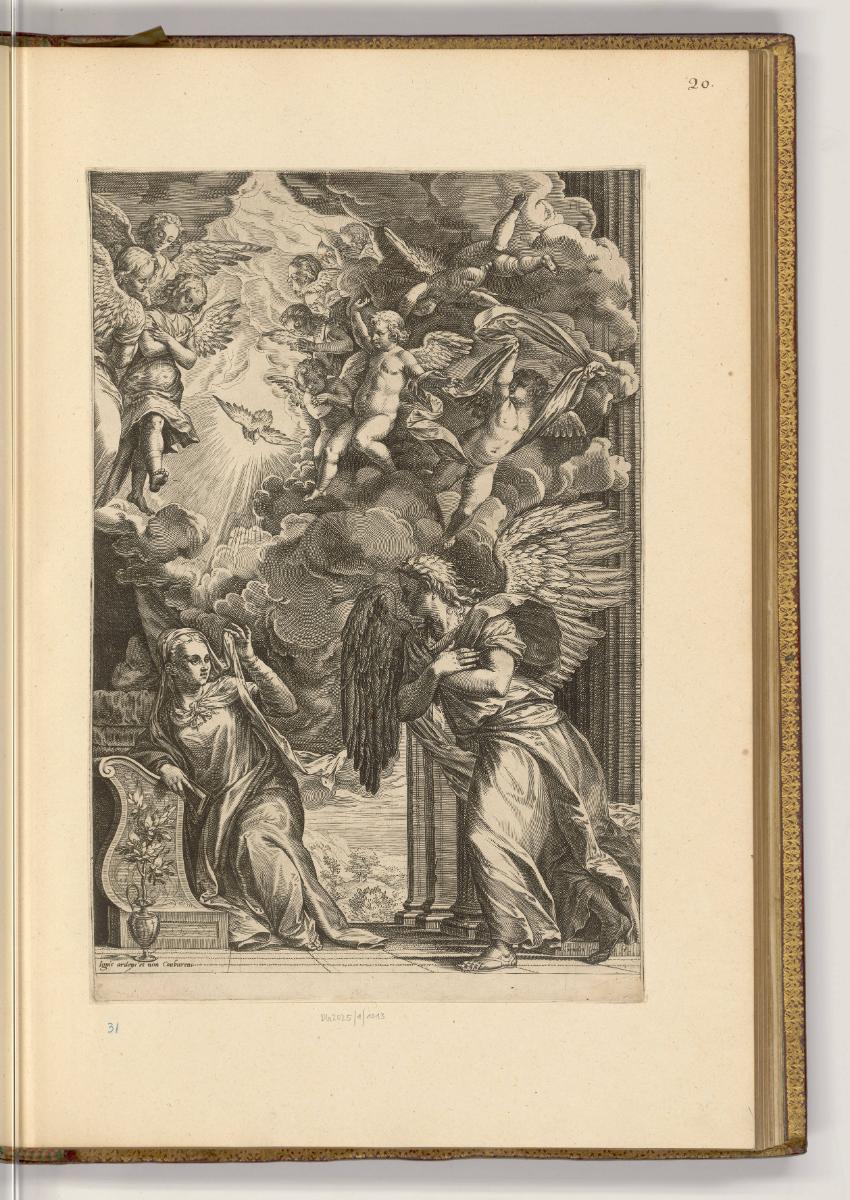 Kupferstiche von Cornelis Cort, Band I., Verkündigung des Herrn, Inv. Nr.: HB20.1, HB20.1/20