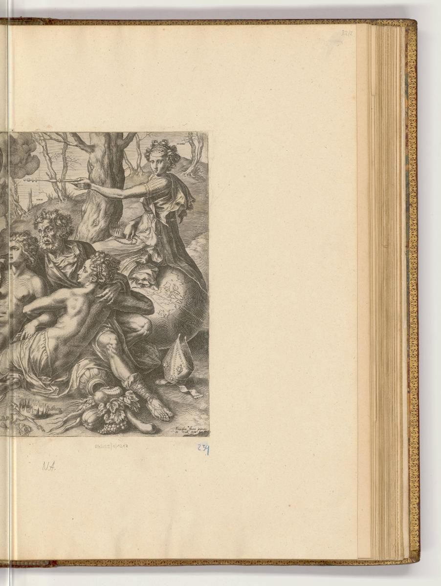 Kupferstiche von Cornelis Cort, Band II., Allegorie auf den Lohn der Tugend (rechter Teil), Inv…