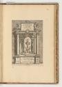 Kupferstiche von Cherubino Alberti, Säulenarchitektur mit Büste des Giacomo Barozzi da Vignola,…