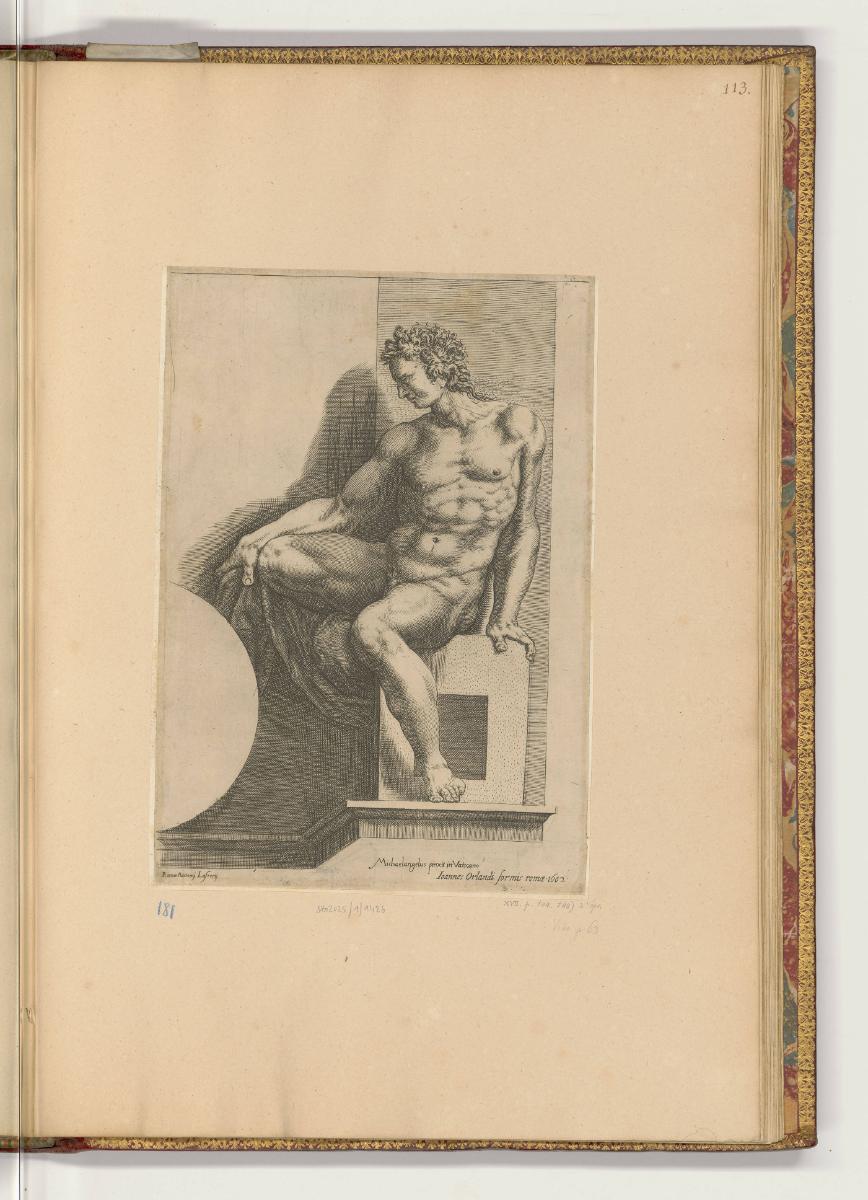 Kupferstiche von Cherubino Alberti, Ignudo in der Sixtinischen Kapelle, Inv. Nr.: HB21, HB21/11…