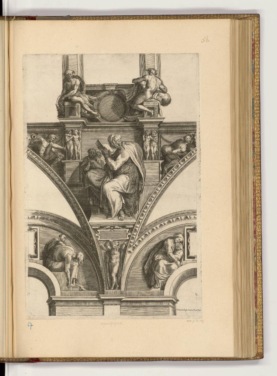 Kupferstiche von Cherubino Alberti, Deckefresko mit Sibylle in der Sixtinischen Kapelle, Inv. N…