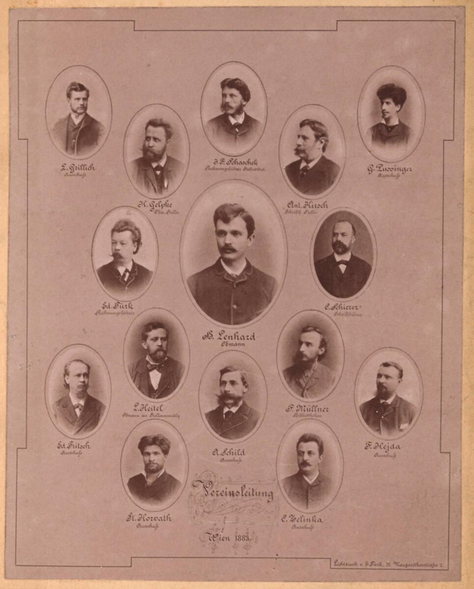 Eduard Türk, Leitung des Vereins Photographischer Mitarbeiter in Wien 1883, Inv. Nr.: FotoGLV20…