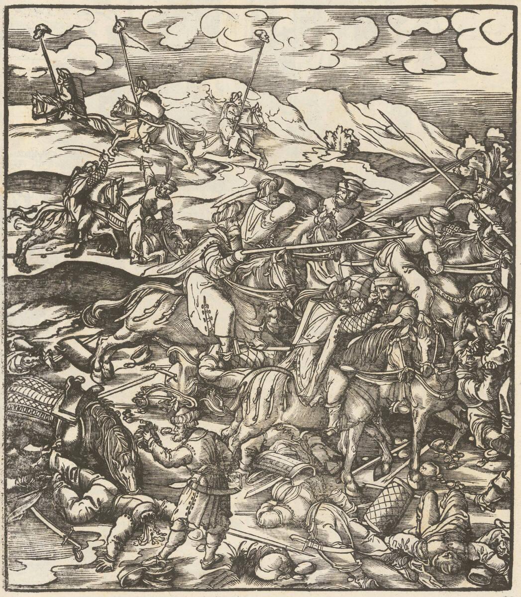 Hans Burgkmair d. Ä., Weißkunig: Die Bestürmung des Schlosses Salins, Inv. Nr.: DG2013/103/171