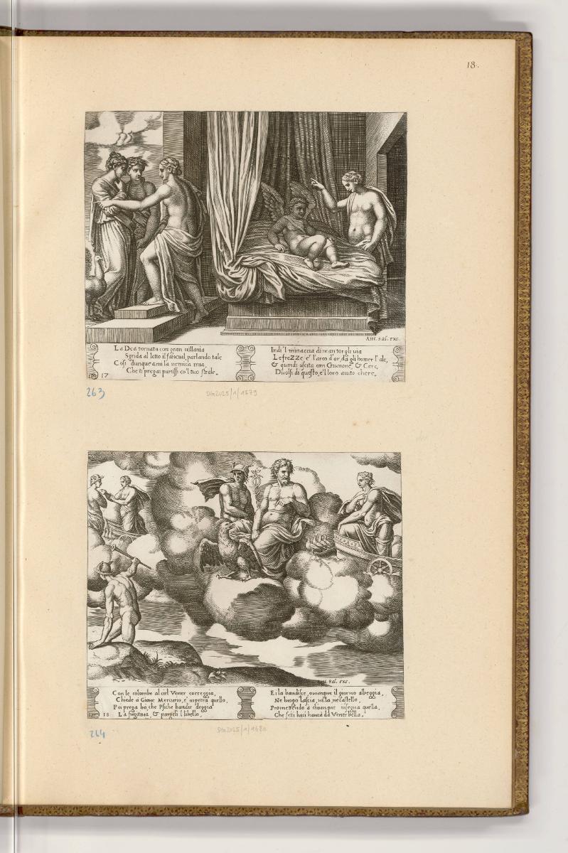 Druckgrafiken nach Francesco Villamena, Band II., Venus ermahnt ihren Sohn Amor; Venus, Jupiter…