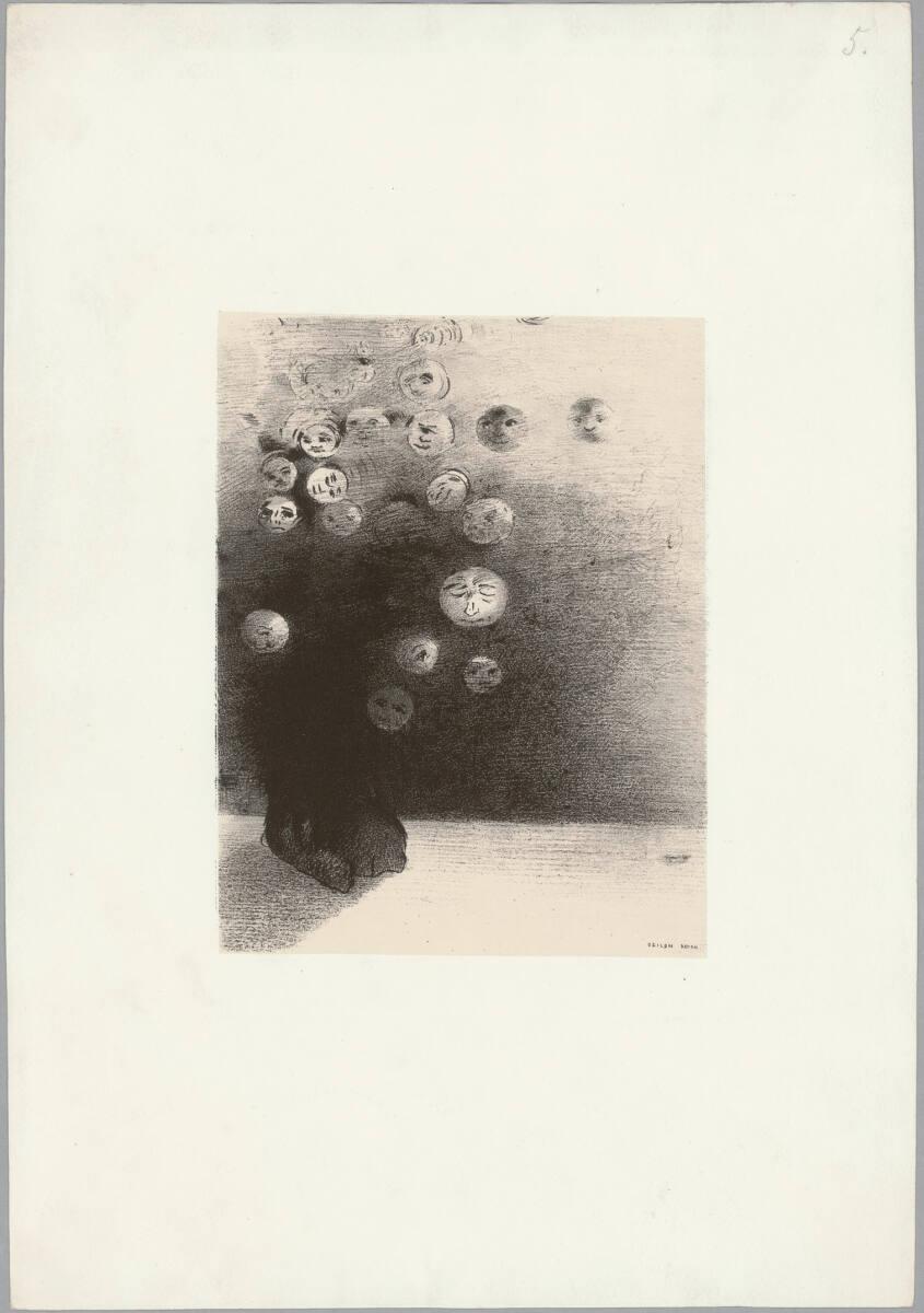 Odilon Redon, Illustration zu "Le Juré" von Eduard Picard: N' y a-t-il pas un monde invisible..…