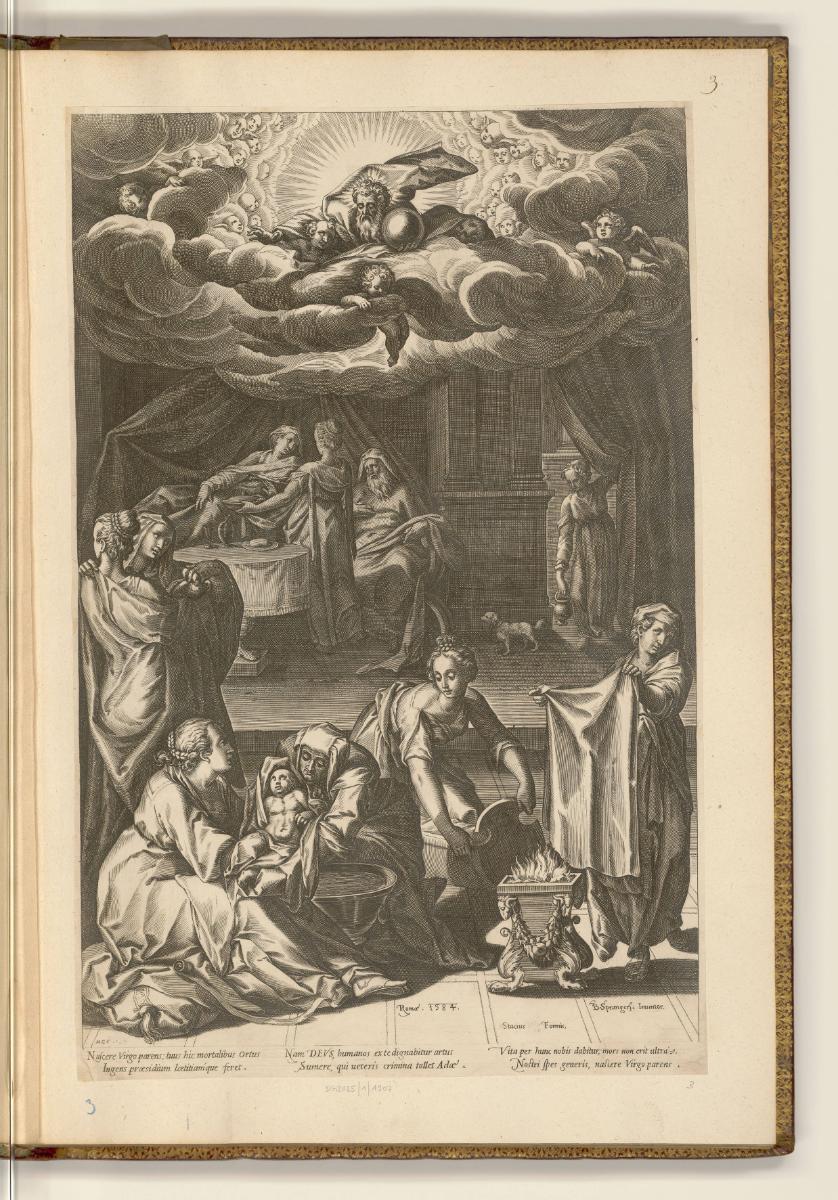 Kupferstiche von Matthäus Greuter, Geburt Marias, Inv. Nr.: HB23, HB23/3