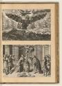 Kupferstiche von Matthäus Greuter, Allegorie mit schlafendem Mann und Wappenadler; Allegorie mi…