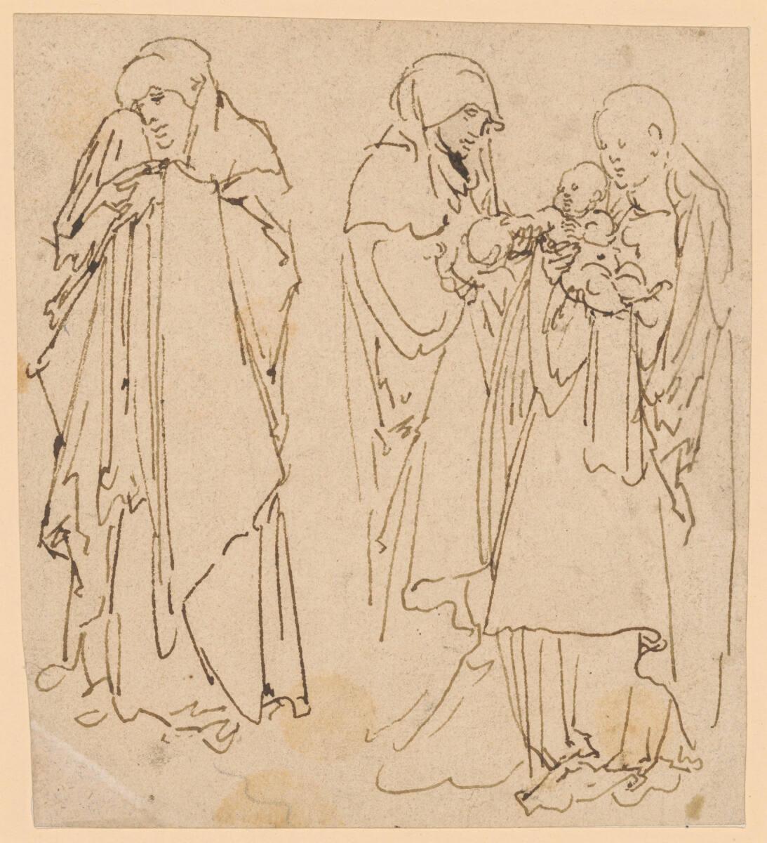 Heilige Anna selbdritt und eine Trauernde aus einer Kreuzigung, Inv. Nr.: 26167