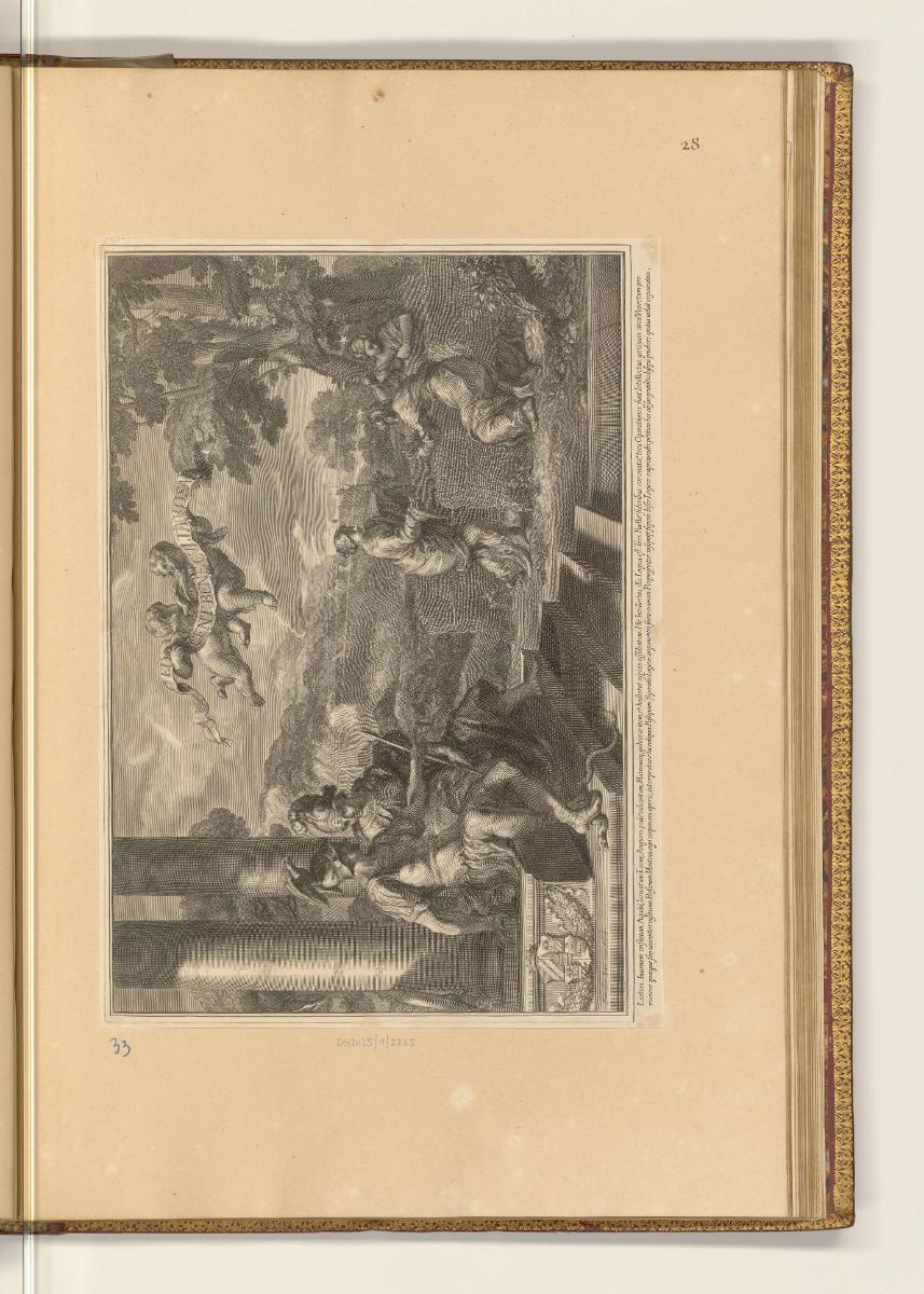 Kupferstiche von François Spierre, Allegorie mit Personifikationen von Talent und Philosophie, …