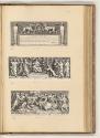Druckgrafiken von Luca Ciamberlano, Camillo Cungi und Pietro Santo Bartoli, Titelblatt; Szenen …