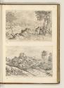 Druckgrafiken nach Tizian und Domenico Campagagnola, Landschaft mit Raubüberfall; Landschaft mi…