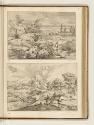 Druckgrafiken nach Tizian und Domenico Campagagnola, Uferlandschaft mit jungem Fischer; Landsch…