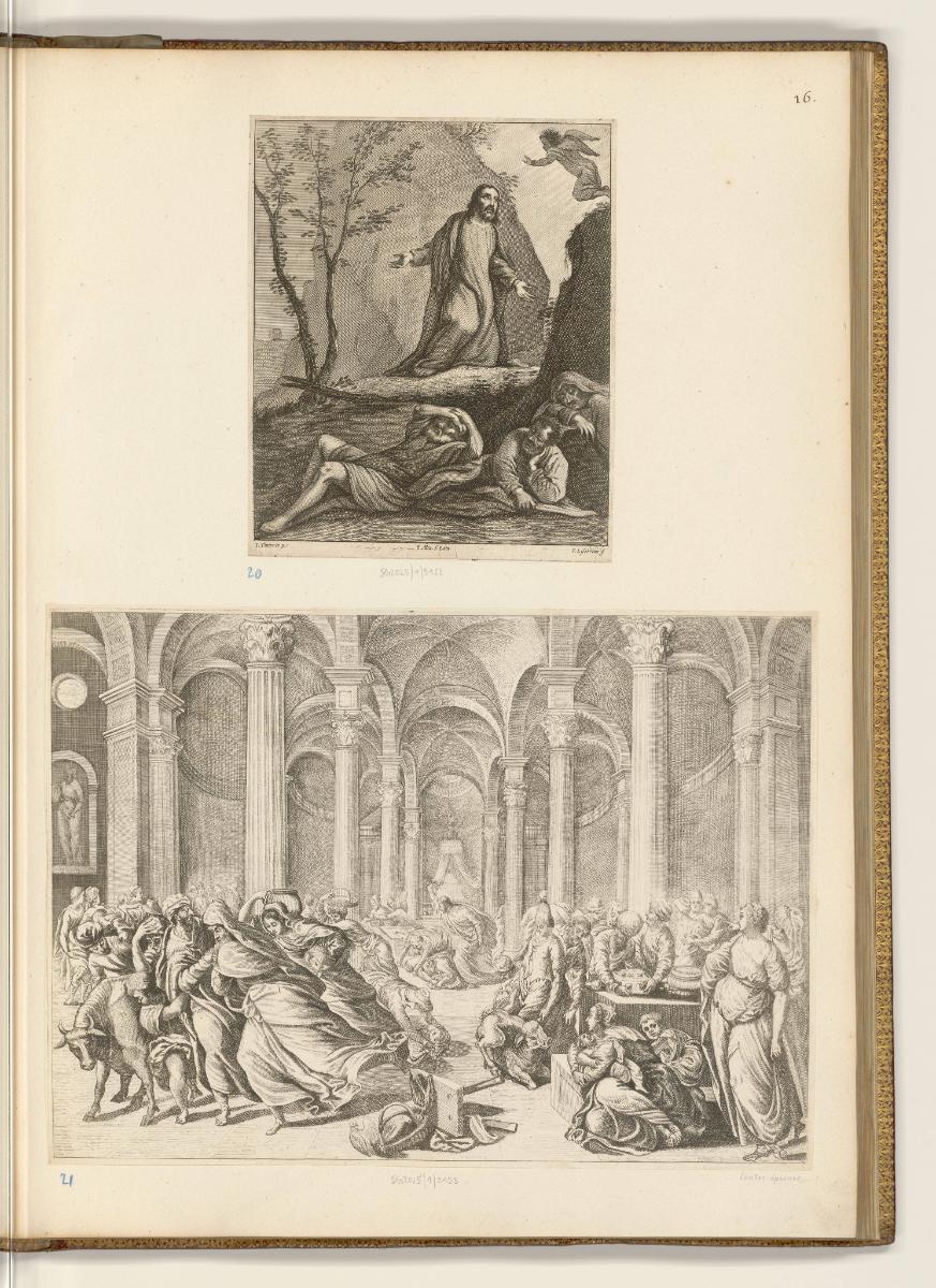 Druckgrafiken nach Jacopo Tintoretto, Christus am Ölberg; Tempelreinigung, Inv. Nr.: HB28(1), H…