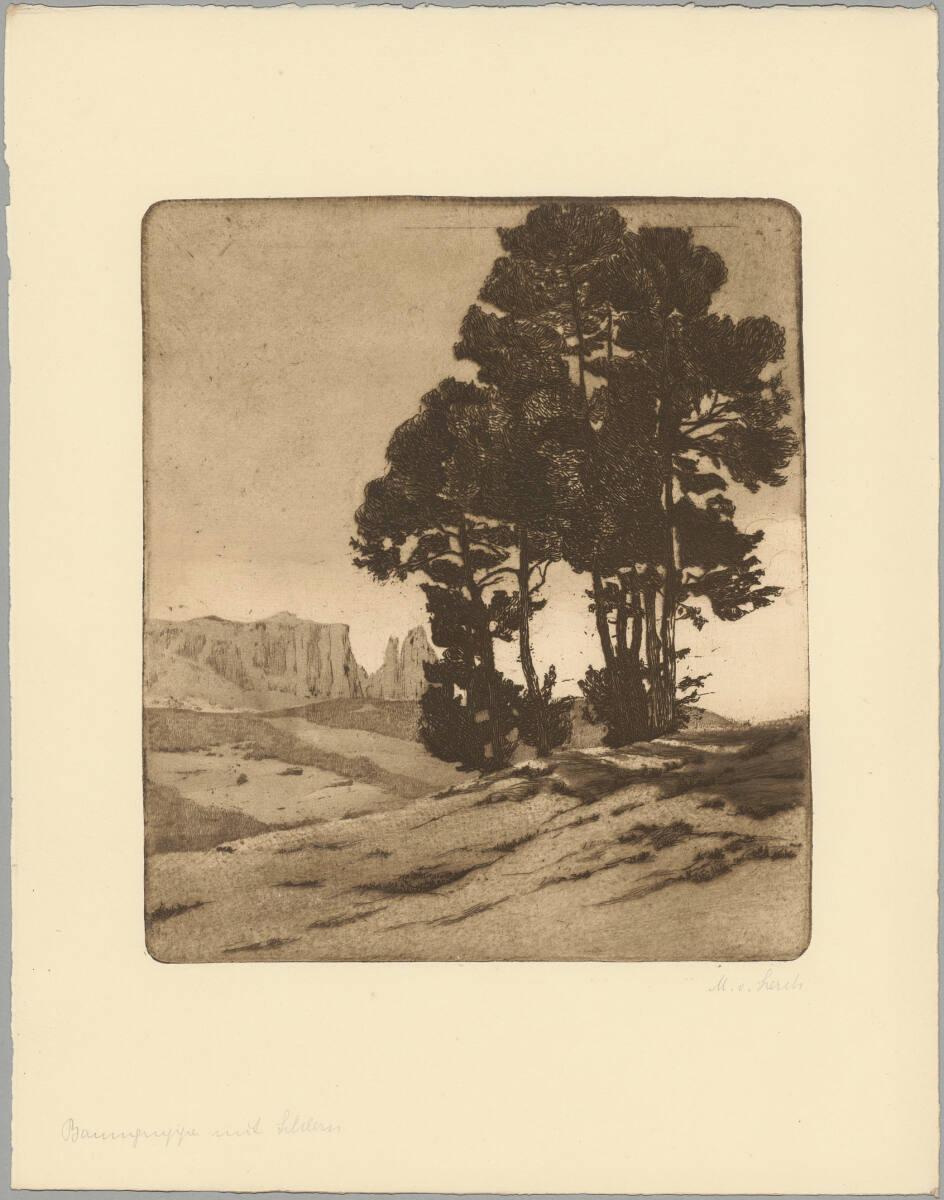 Magda von Lerch, "Baumgruppe mit Schlern", Inv. Nr.: DG1911/722/9