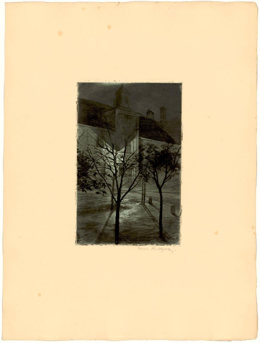 Emma Ludovica Hrnczyrz, "Strasse bei Laternenschein", Inv. Nr.: DG1905/794/11