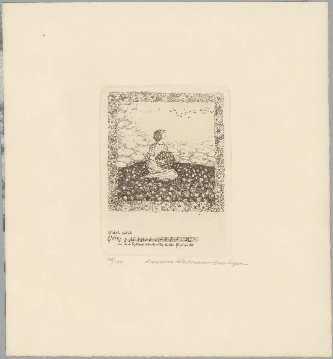 Marianne Hitschmann-Steinberger, Volkslied: "Wenn ich ein Vöglein wär'.", Inv. Nr.: DG1913/235/…
