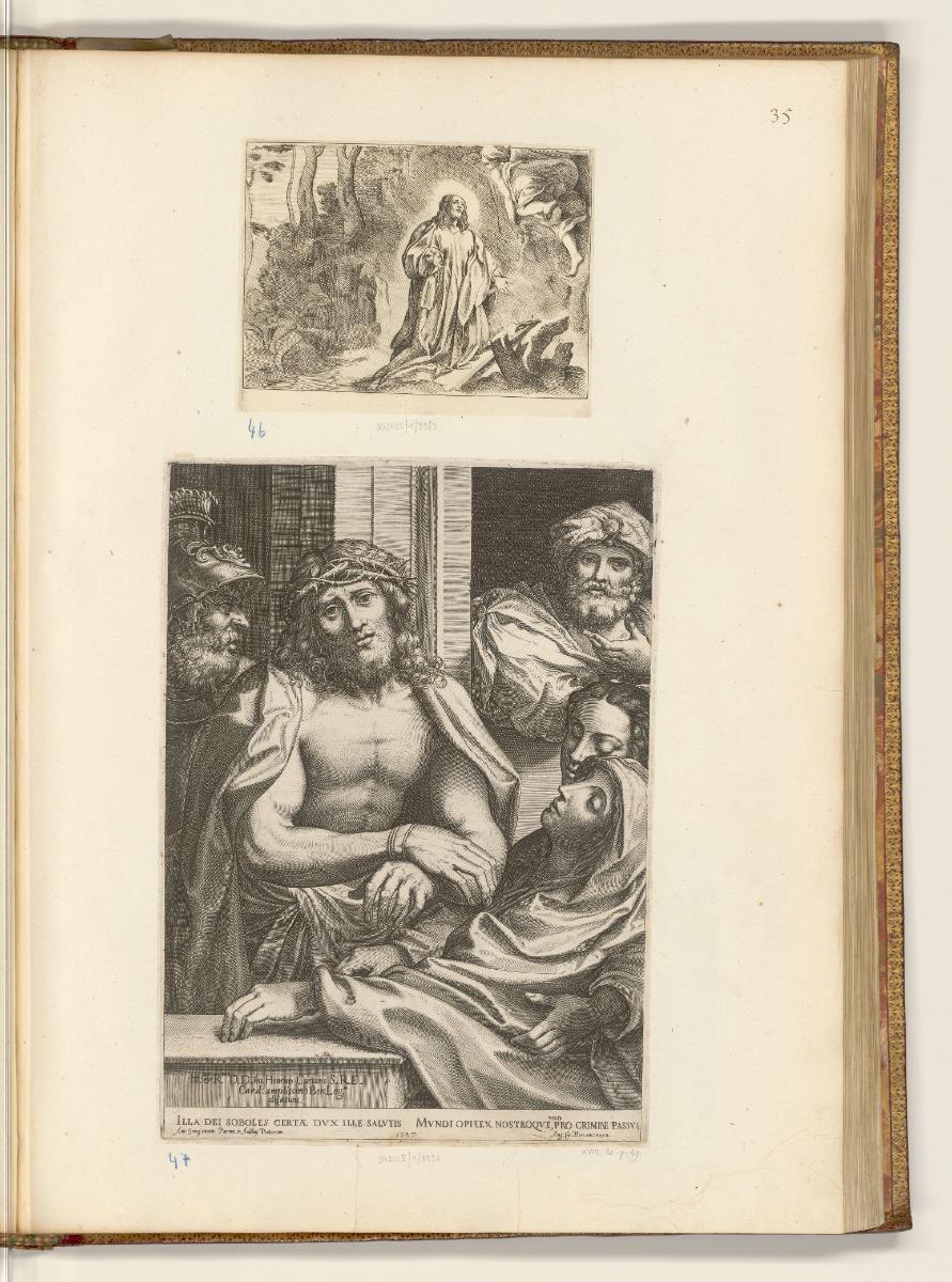 Druckgrafiken nach Werken von Correggio, Christus am Ölberg; Ecce homo, Inv. Nr.: HB32.1, HB32.…