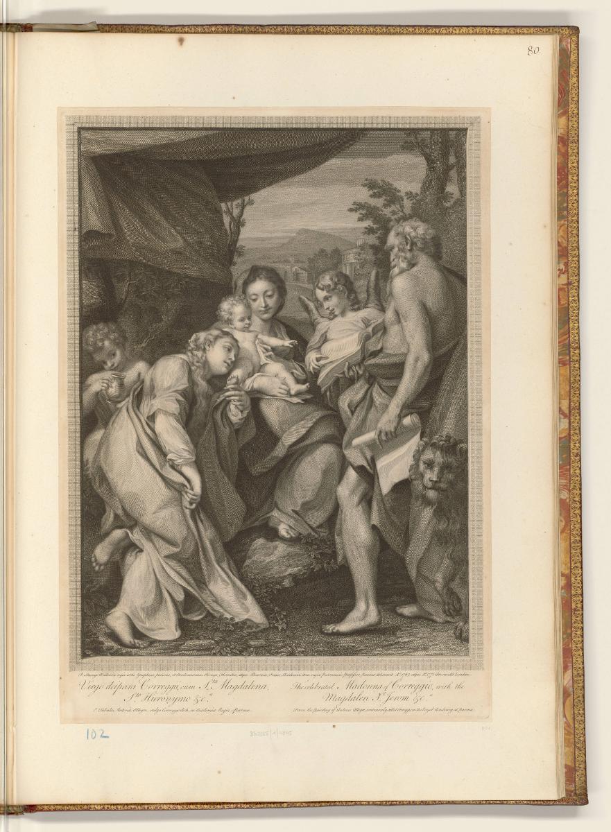 Druckgrafiken nach Werken von Correggio, Maria mit Kind und den Heiligen Hieronymus und Kathari…