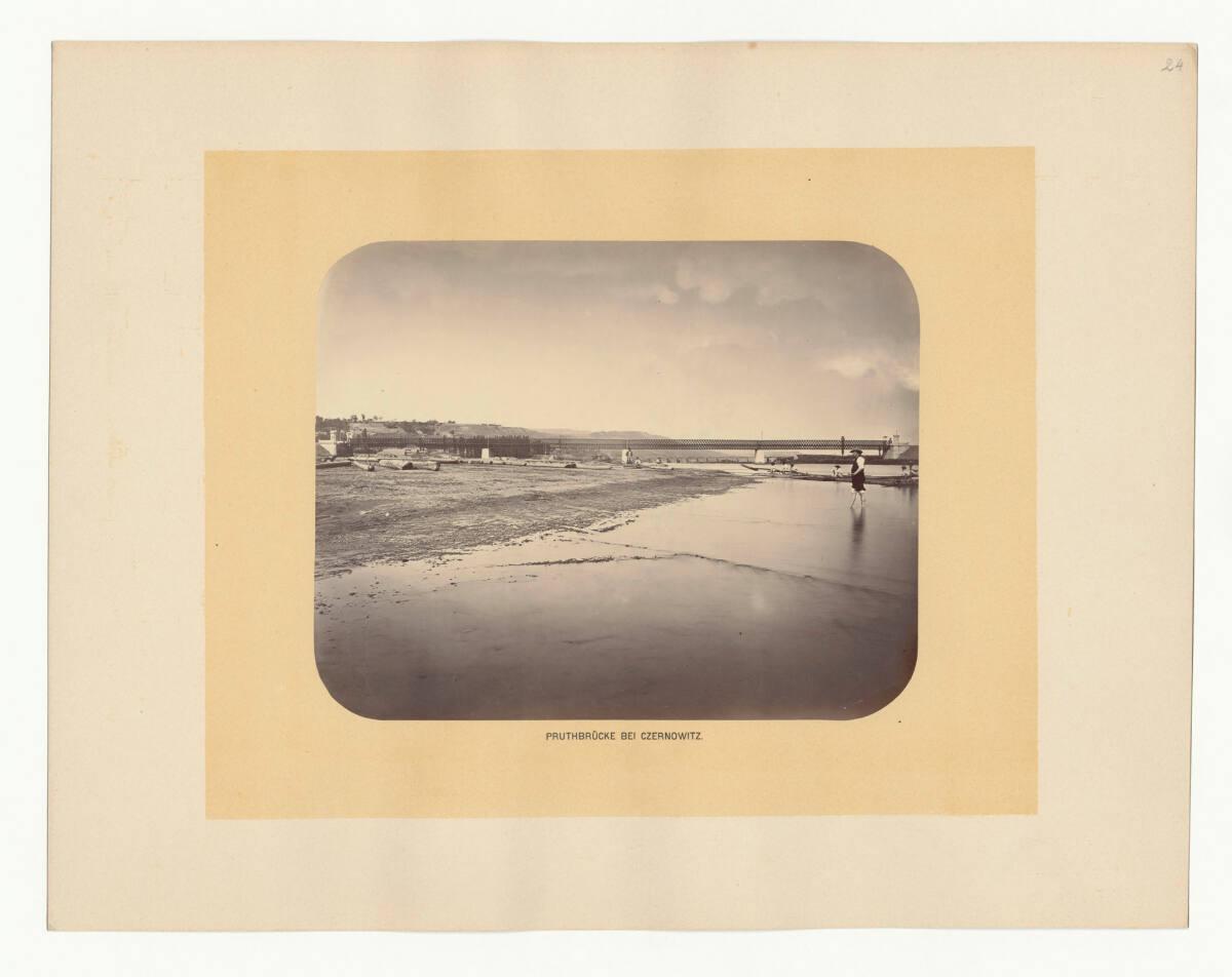 Adolf Schoon von Corbitzthal, Eisenbahnbrücke über den Pruth bei Tscherniwzi, Ukraine, Inv. Nr.…