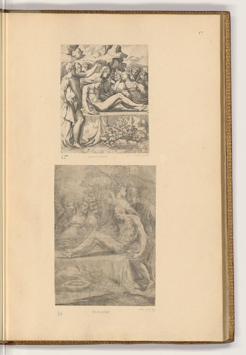 Druckgrafiken nach Werken von Parmigianino, Grablegung Christi, Inv. Nr.: HB33.1, HB33.1/17