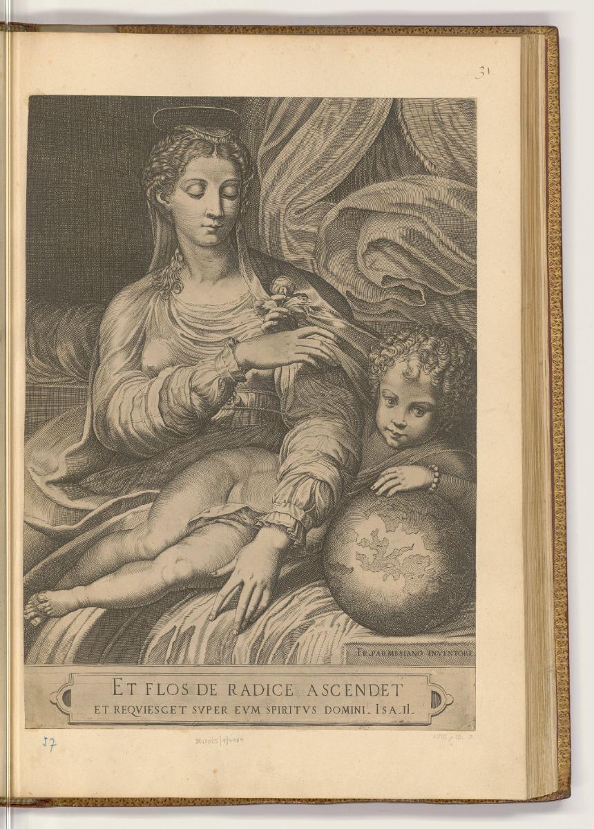 Druckgrafiken nach Werken von Parmigianino, Madonna mit der Rose, Inv. Nr.: HB33.1, HB33.1/31