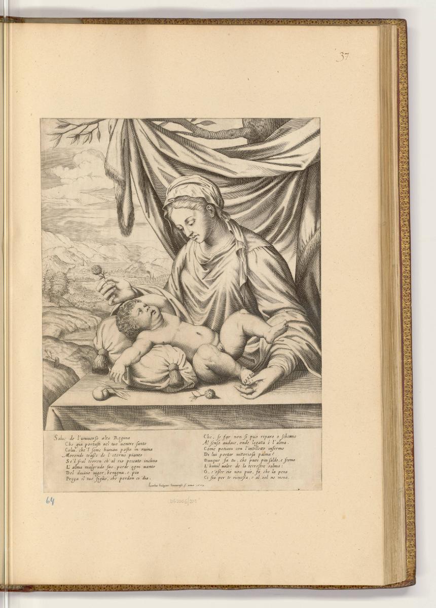 Druckgrafiken nach Werken von Parmigianino, Maria mit Kind und Rose, Inv. Nr.: HB33.1, HB33.1/3…