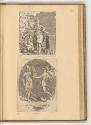 Druckgrafiken nach Werken von Parmigianino, Frau mit Dolch und Feuer; Merkur und Minerva, Inv. …