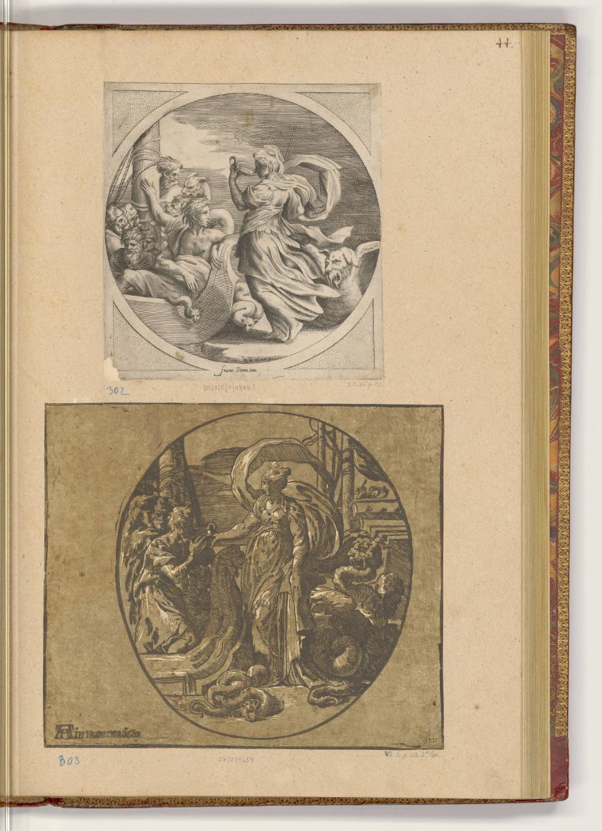 Druckgrafiken nach Werken von Parmigianino, Circe und die Gefährten des Odysseus; Circe reicht …